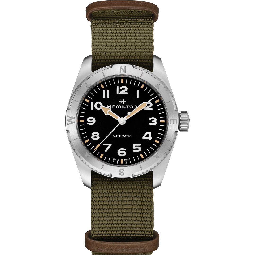 Montre Hamilton Khaki Field Expedition Auto Noir Nato vert 37mm.