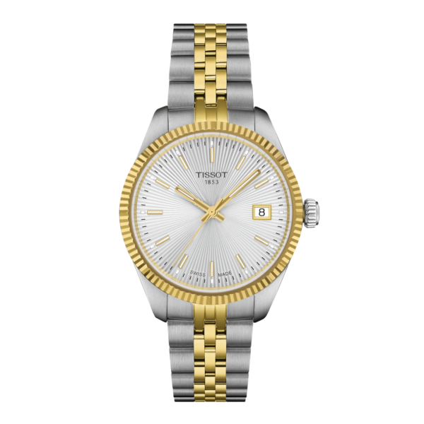 Tissot Ballade 34mm cadran argenté boitier bicolore acier et PVD or jaune