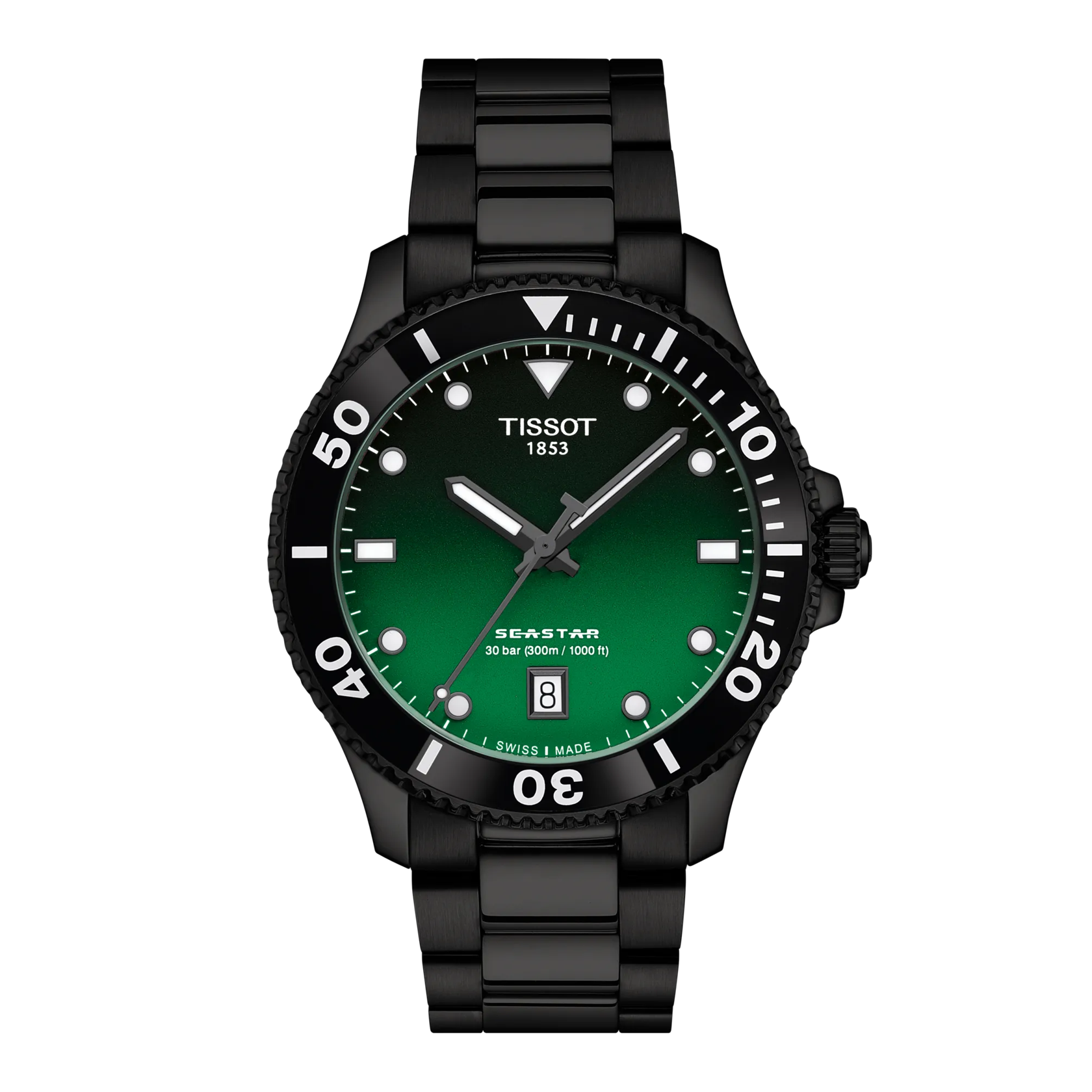 Tissot Seastar 1000 Quartz 40mm Vert PVD noir