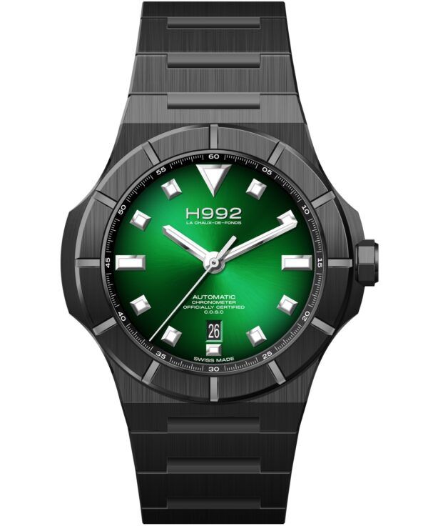 Montre H992 H4 Green + Black bracelet acier, cadran vert