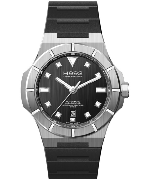 Montre H992 H4 Black + Silver caoutchouc, design élégant