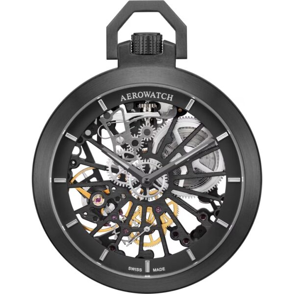 Aerowatch Montre de poche Lépine Mechanical Skeleton Noir