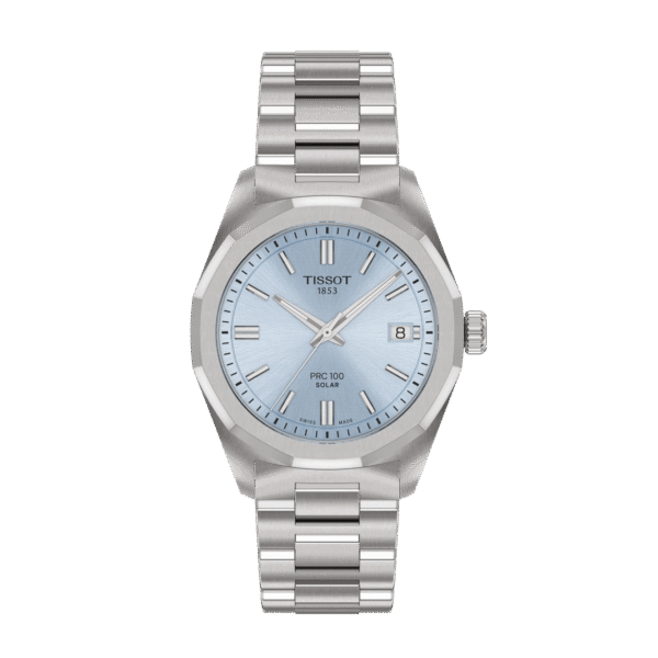 Montre Tissot PRC 100 Solar Quartz 34mm, cadran bleu