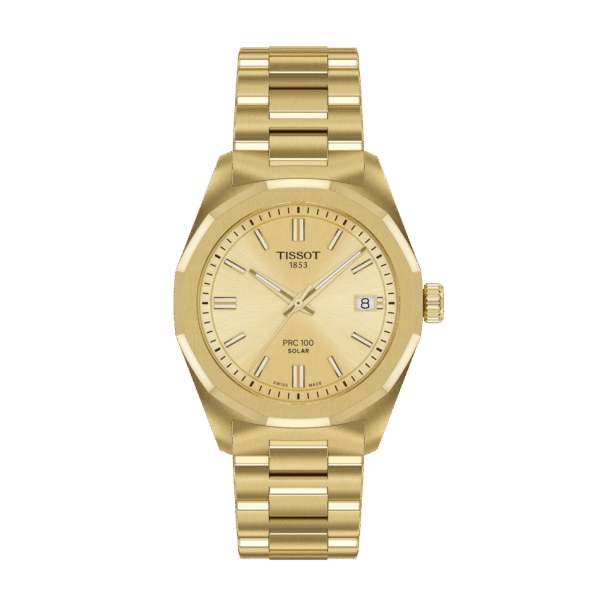 Montre Tissot PRC 100 Solar Quartz 34mm dorée