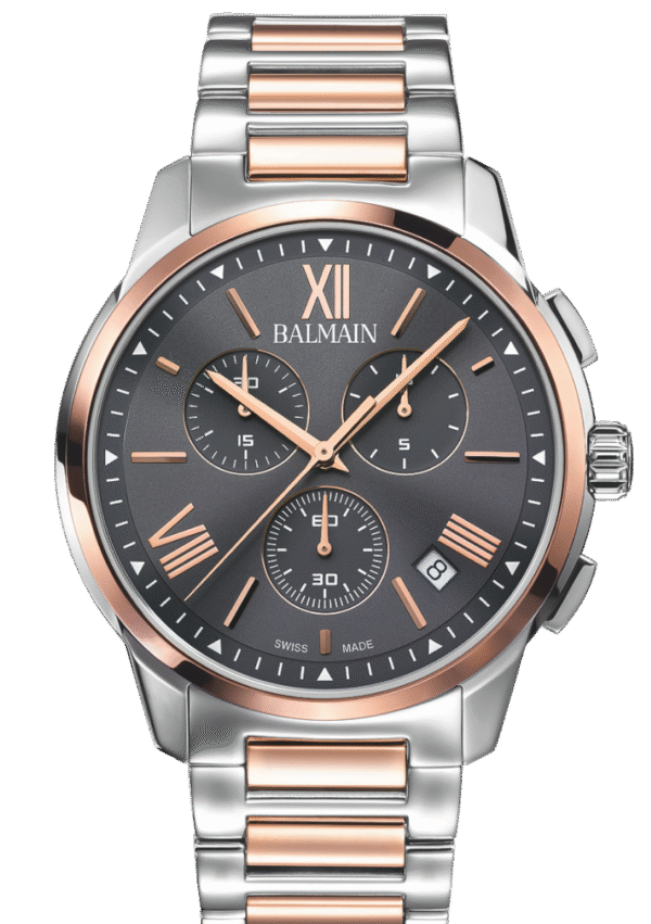 Montre Balmain Madrigal 42 mm, cadran gris et or rose