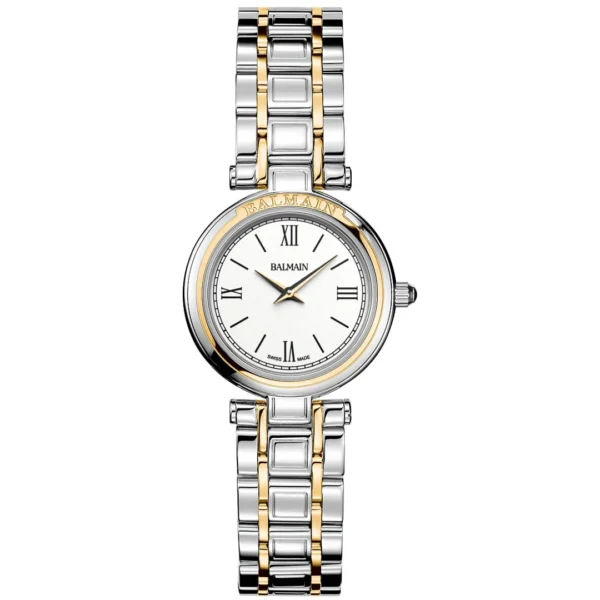 Montre Balmain Haute Elegance cadran blanc 24 mm, bracelet bicolore
