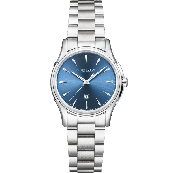 Montre Hamilton Lady Auto, cadran bleu, bracelet acier