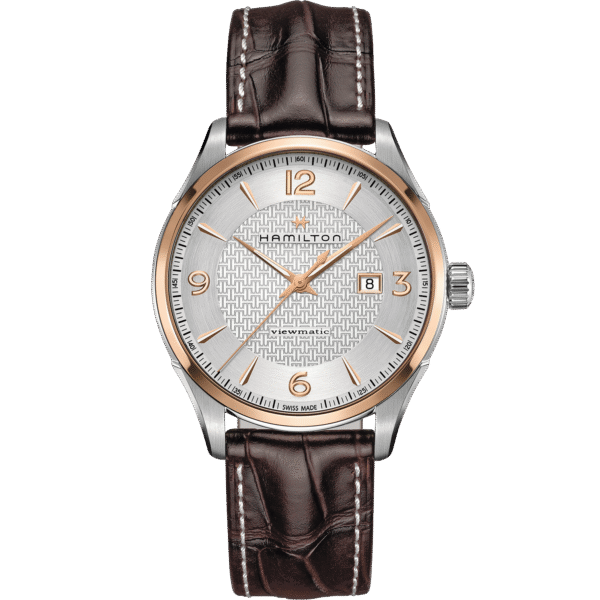Montre Hamilton Viewmatic Auto, cadran argent, bracelet cuir