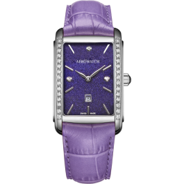 Montre Aerowatch Lady Quartz, bracelet violet.