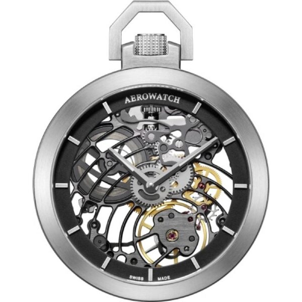 Montre Aerowatch Lépine Squelette, mécanisme visible