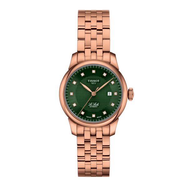 Montre Tissot Le Locle 29mm, cadran vert, bracelet or rose