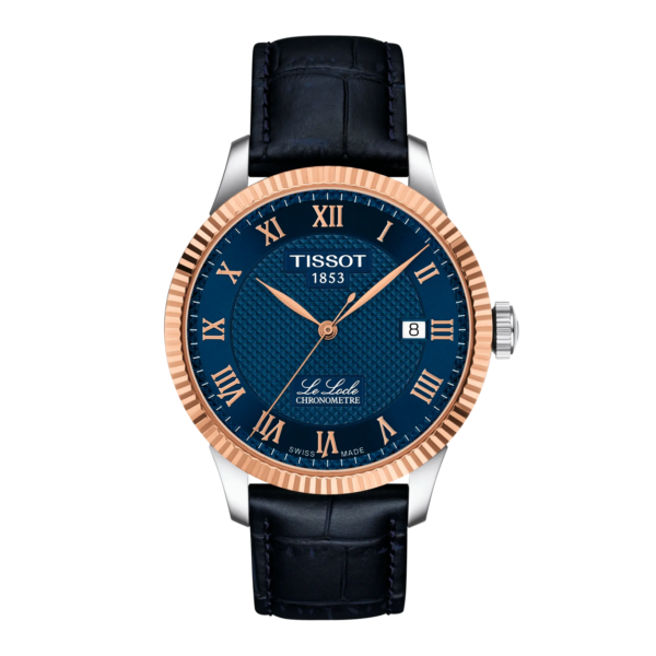 Montre Tissot Le Locle Gold 39mm, cadran bleu