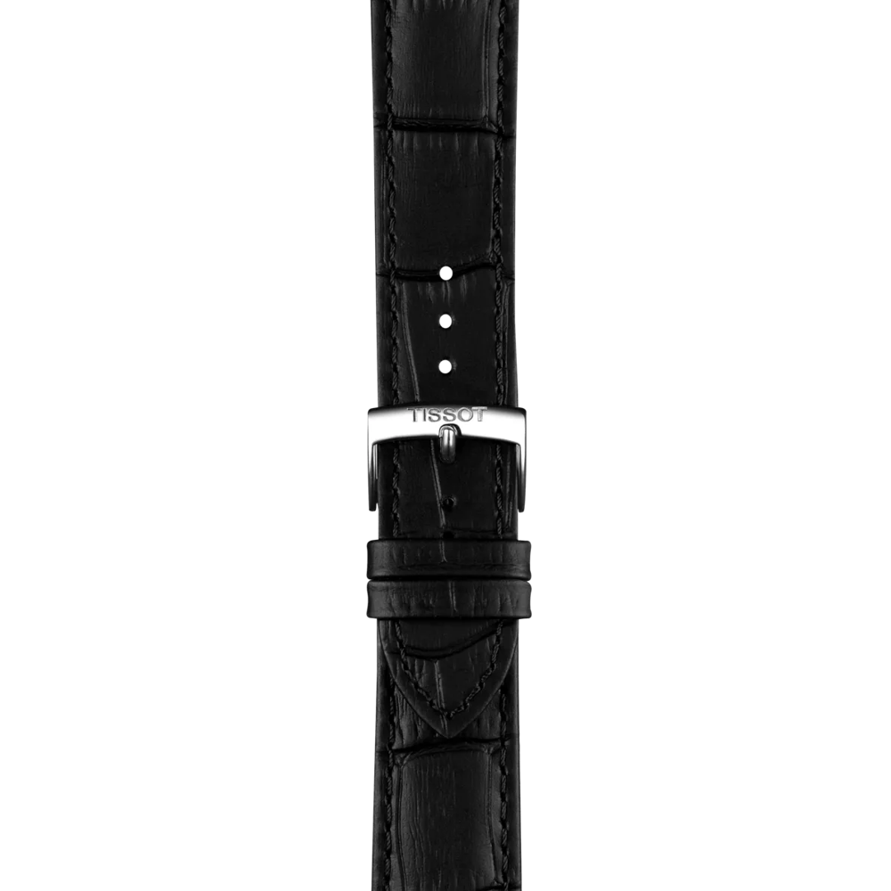 Bracelet montre Tissot PR 100 40mm, cuir noir