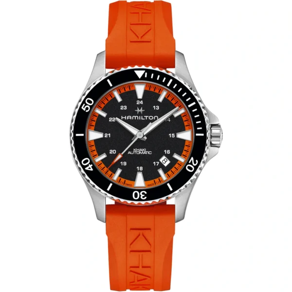 Hamilton Scuba Auto Uhr mit orangefarbenem Armband