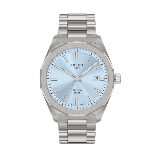Montre Tissot PRC 100 Solar 39mm, cadran bleu