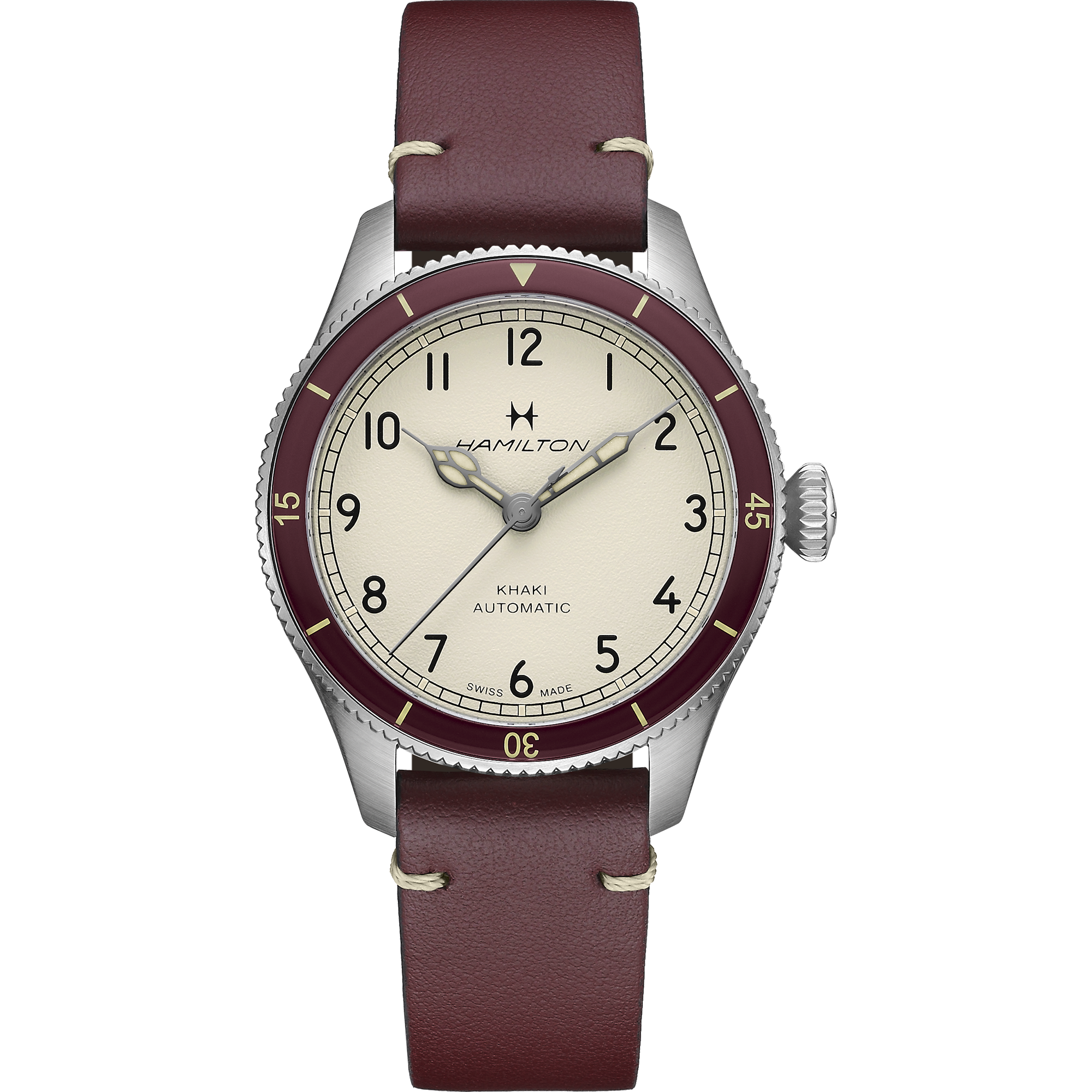 Hamilton Pilot Pioneer 38 mm Uhr mit rotem Armband