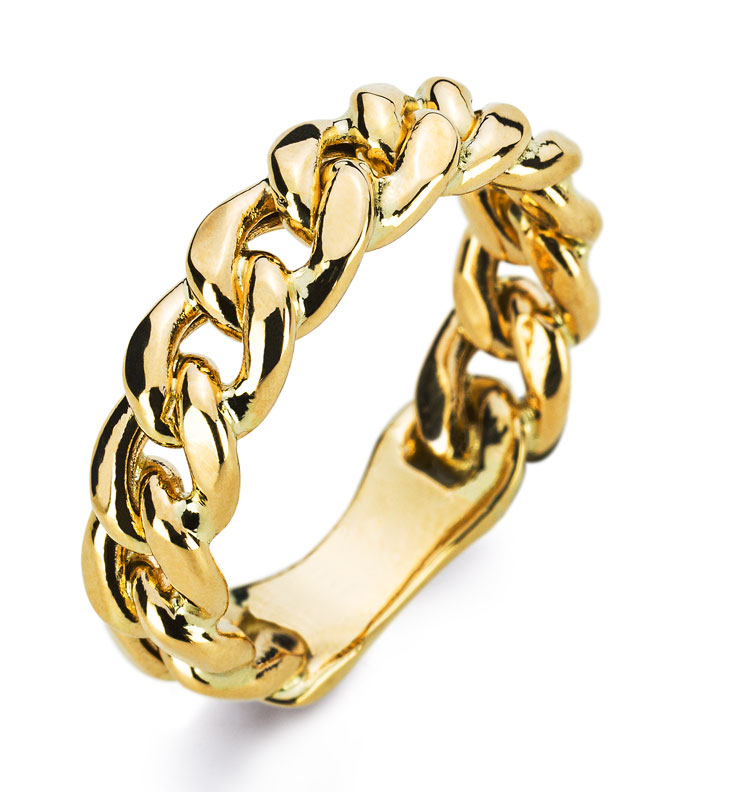Ring Gelbgold 750/18 kt. wie Panzerkette